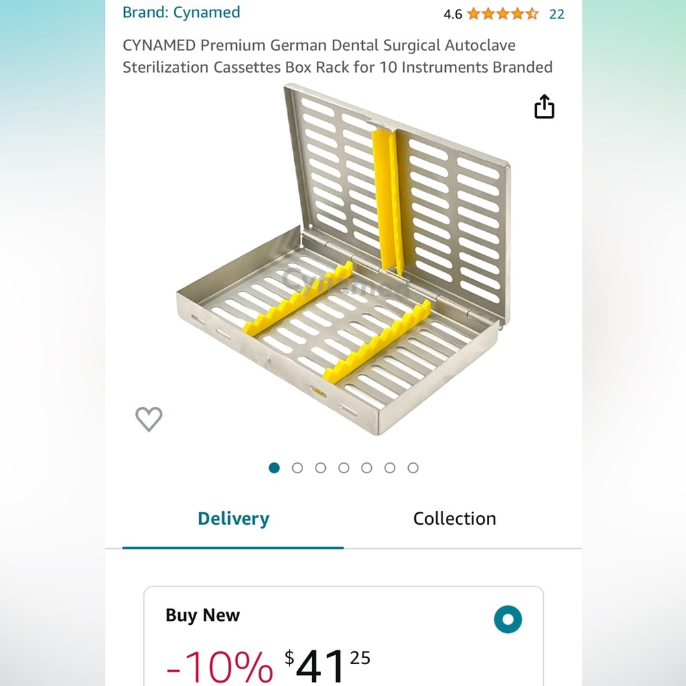Premium Dental Surgical Autoclave Sterilization Cassettes Box Rack 10 Instrument
